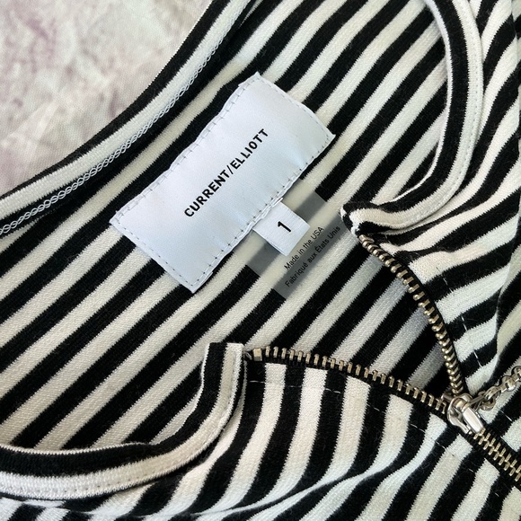 Current/Elliott Leighton Mini Dress in Black and White Stripe Size 1 - Picture 7 of 7